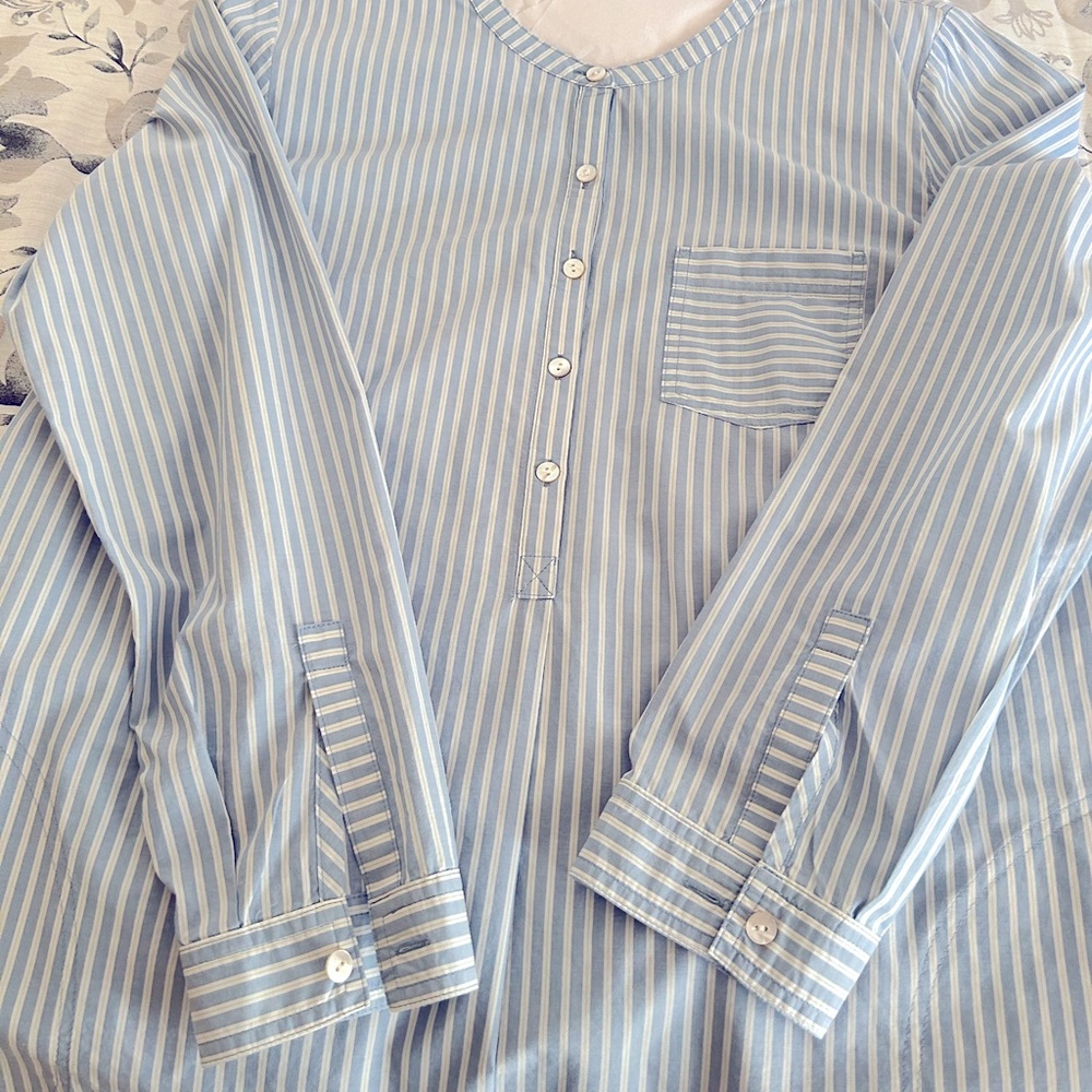J.Jill band collar striped tunic